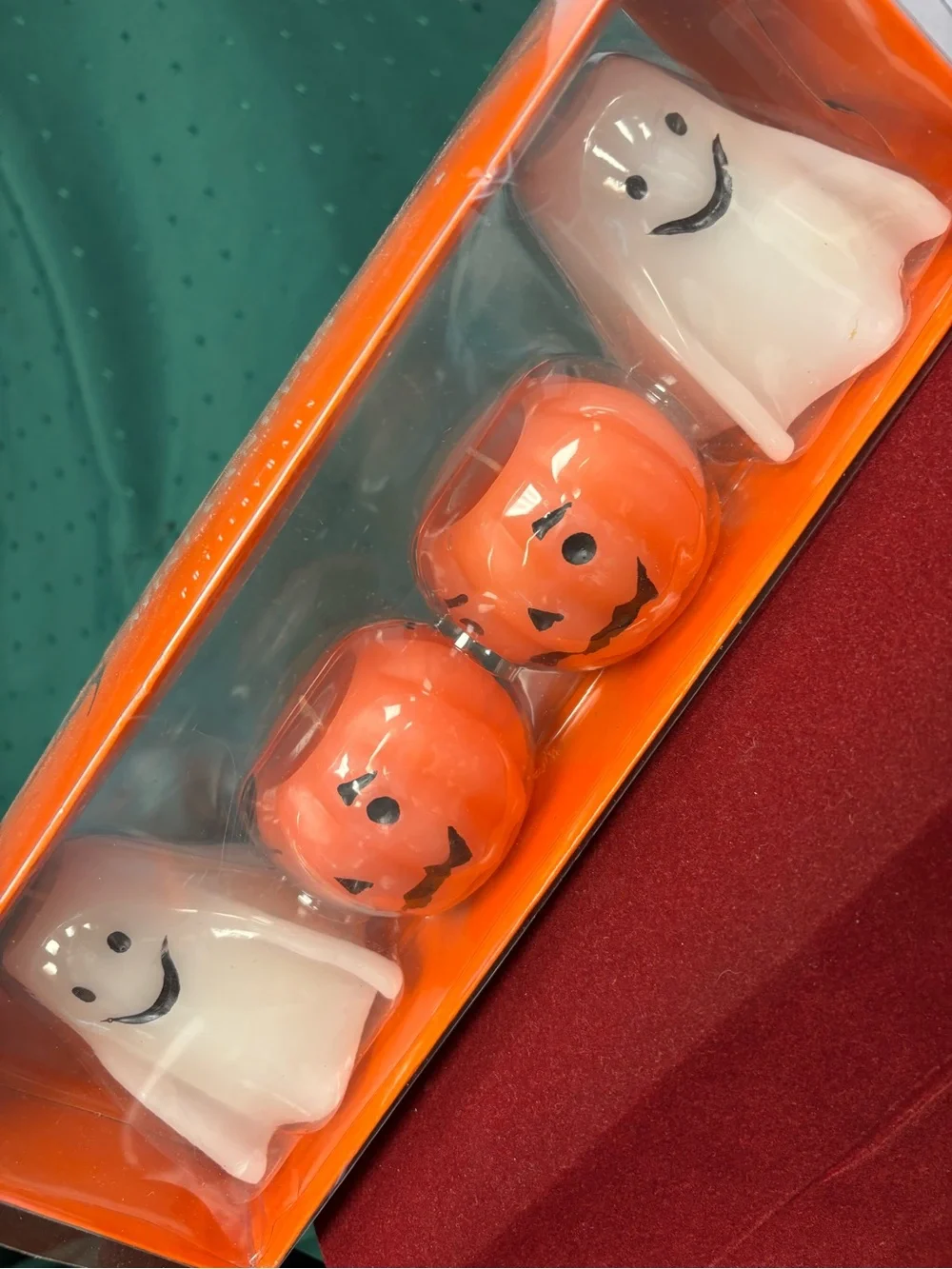 Halloween Ghost and Pumpkin novelty candles - White and Orange
